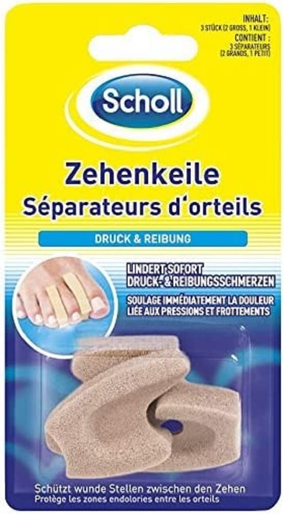 [Australia] - Scholl toe wedges foam wedges toe separators - provide relief from pain and soreness between the toes (1x 3 pieces) 3 pieces (pack of 1) 