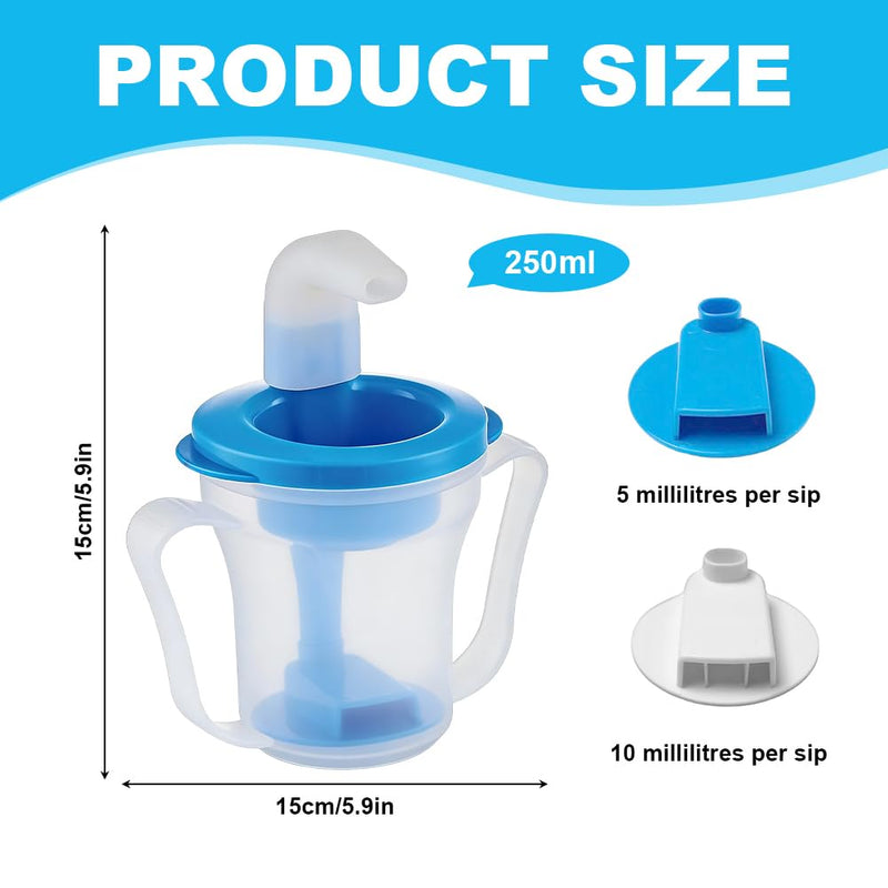 Dysphagia Cups for Adults, Medical Grade Dysphagia Regulating Drinking Cup&Non-Spill Beakers for Elderly with 5cc/10cc Flow Control, Safe for Stroke,Non Spill Cups for Elderly,Limited Mobility B