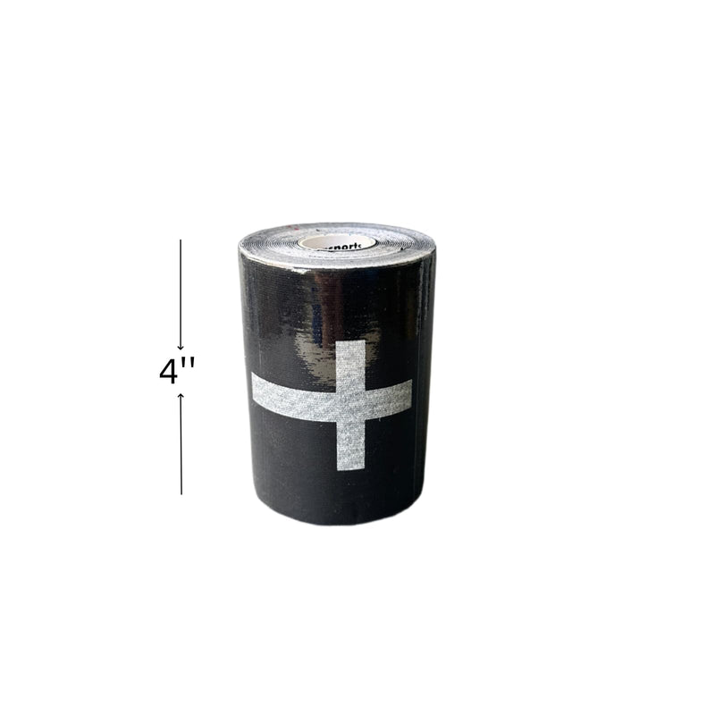 Faith Cross Turf Tape Football - Extra Wide Christian Athletic Turf Tape - Ultra Sticky & Latex Free, Protects from Turf Burn, Waterproof & Flexible (Black, 4 inch) Black