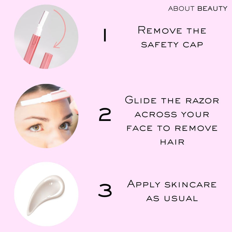 About Face Sonic Beauty Wand - Electric Facial Hair Remover and Bonus Eyebrow Shaper, Ideal for Shaving, Exfoliating and Brow Shaping, Epilator for Men & Women 4 Count (Pack of 1) Beauty Wand Refills