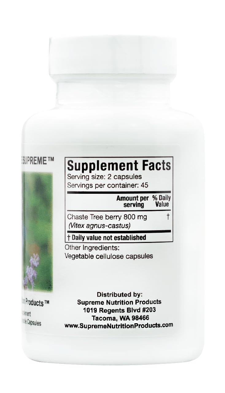 [Australia] - Supreme Nutrition Chaste Tree Supreme, 90 Pure Vitex Vegetarian Capsules 90 Count (Pack of 1) 