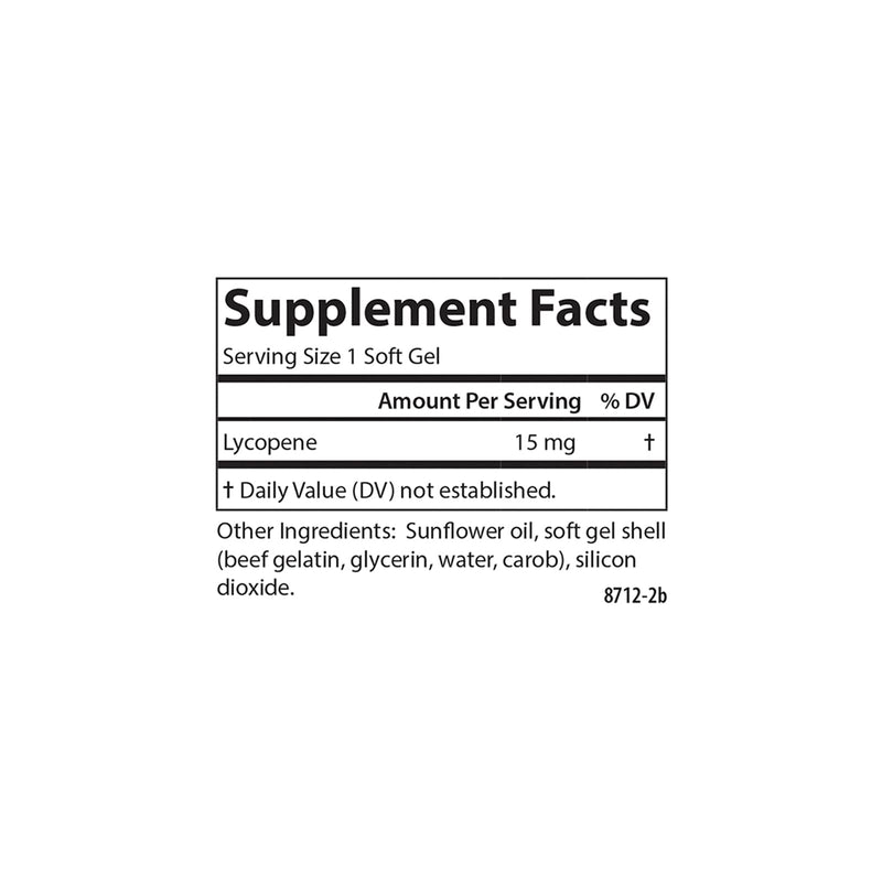 [Australia] - Carlson - Lycopene, 15 mg, Tomato-Free, Prostate Health & Circulation Support, Optimal Wellness, 180 Softgels 