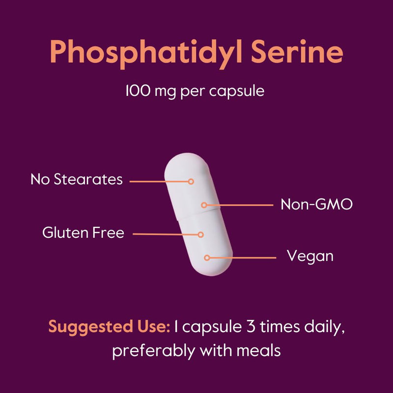 [Australia] - BESTVITE Phosphatidylserine 100mg per Capsule (120 Vegetarian Capsules) with Sharp-PS¬Æ Green - Patented and Clinically Tested - Stearate Free - Soy Free - Gluten Free - Vegan - Non GMO 120 Count (Pack of 1) 