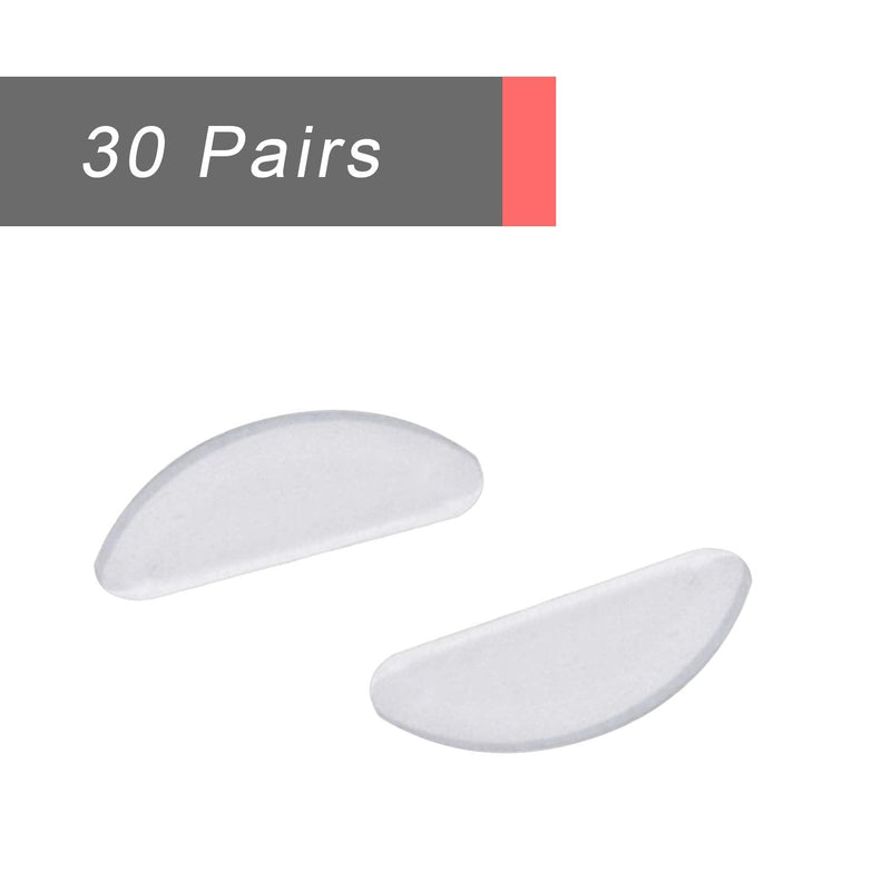 [Australia] - NEPAK 30 Pairs Eyeglass Nose Pads,Eye Glasses Nose Pads Non Slip,Silicone Nosepads for Glasses, Sunglasses, and Eye Wear(Clear,1mm) Clear 