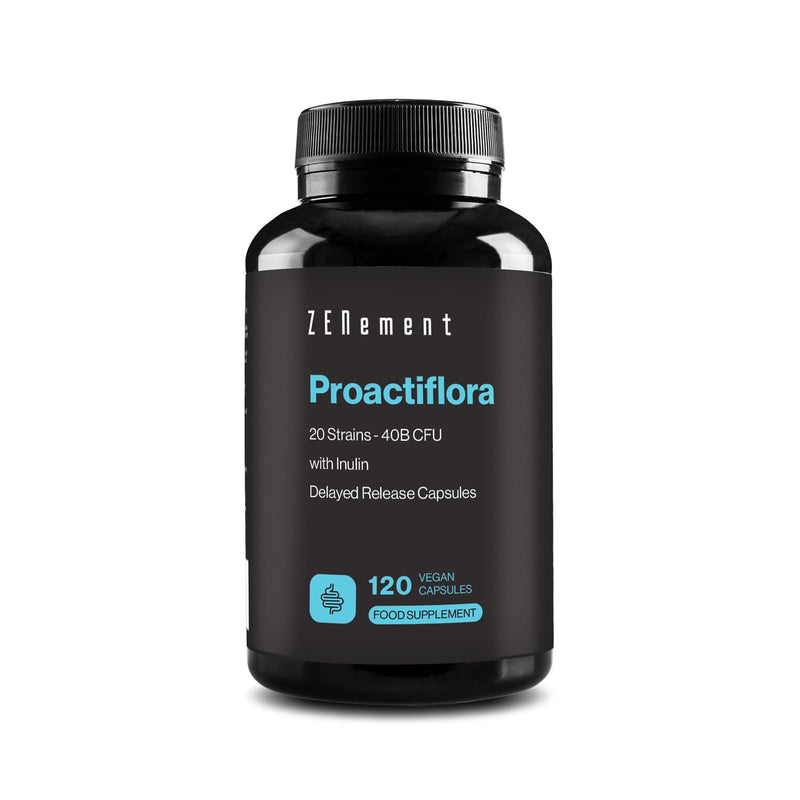 Probiotics and Prebiotics for Gut Health, 120 Delayed-Release Capsules – 20 Strains (40 Billion CFU) per Dose + Inulin + Zinc – Digestive Support and Immune System – Vegan – Zenement