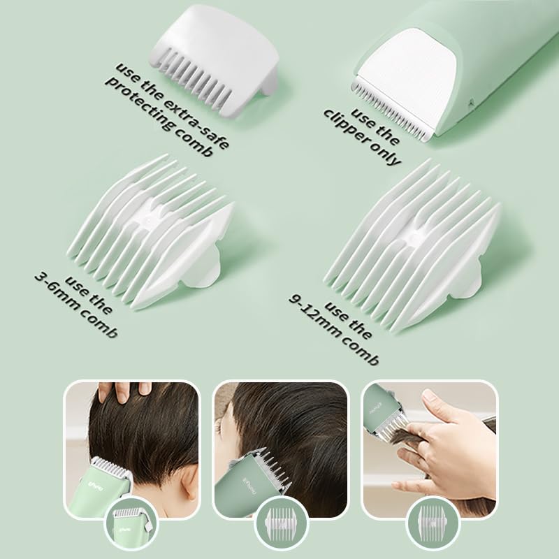 [Australia] - Baby Hair Clippers, Quiet Professional Hair Clippers for Kids, Hair Cutting Kits with LCD Display, Safe Ceramic Blades, Waterproof Rechargeable Trimmer for Autism Children and Infants 