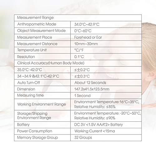 [Australia] - Jumper Medical Forehead Thermometer, Non Contact Thermometer for Forehead and Object Surface Measurement with Instant Reading and Fever Warning for Kids and Adults (Sky Blue) 