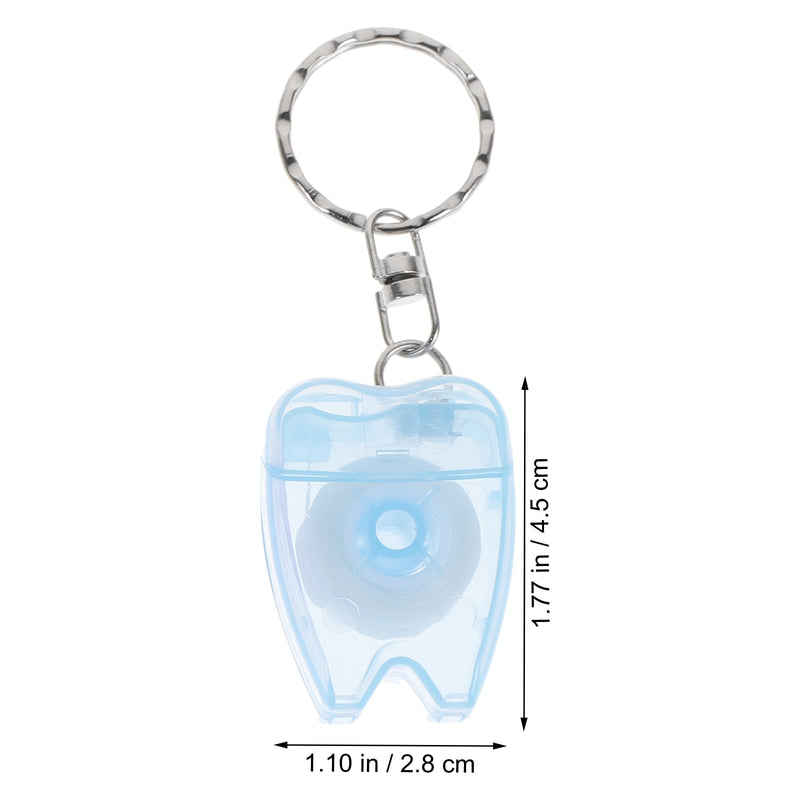 [Australia] - HEALIFTY 4 Pieces Portable Dental Floss Keychain Dentist Gifts Key Ring Floss Stick for Teeth Cleaning (Random Color 15M) 