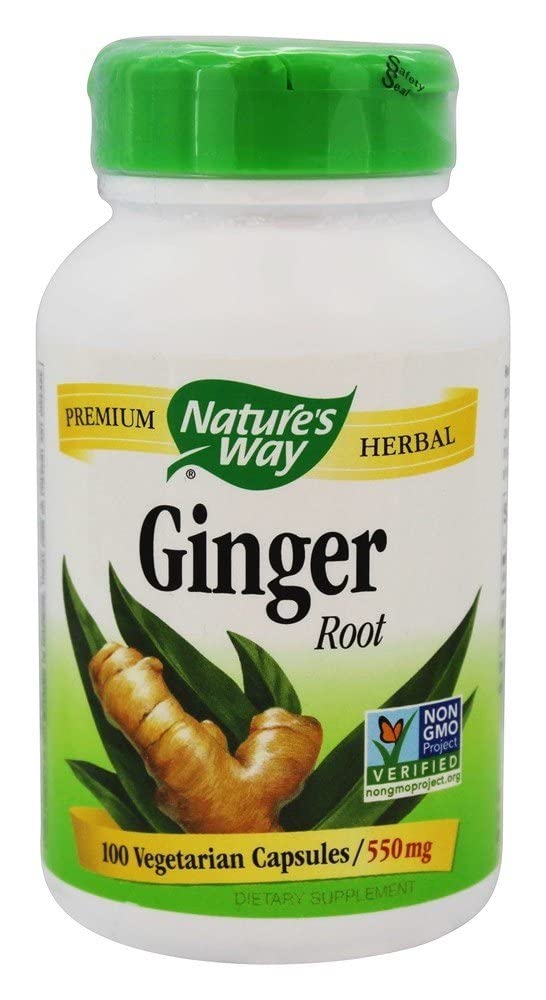 [Australia] - Nature's Way Premium Herbal Ginger Root, Digestive Support, 550 mg, 100 Vegetarian Capsules, Pack of 2 