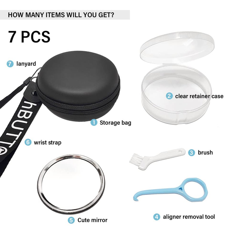 [Australia] - Orthodontic Retainer Organizer Bag Aligner Case Travel Pack Mouth Guard Box (Black Regular) Black regular 