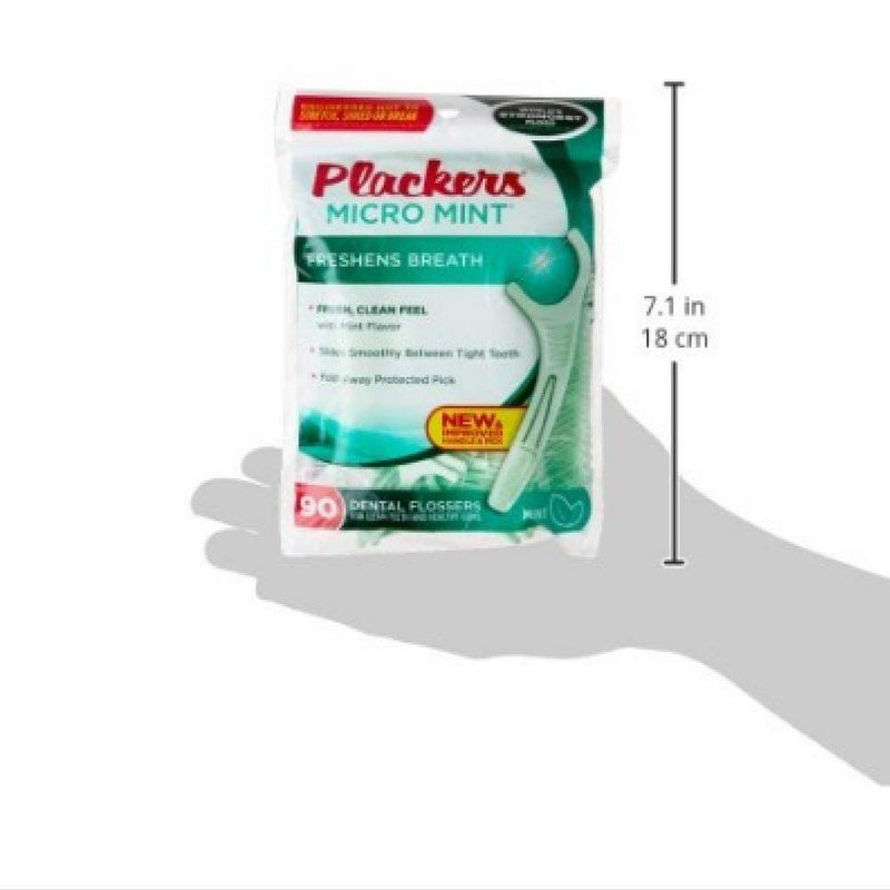 [Australia] - PLACKERS Micro Mint Freshens Breath, Dental Floss, Mint, 90 pieces each (2 pieces) 