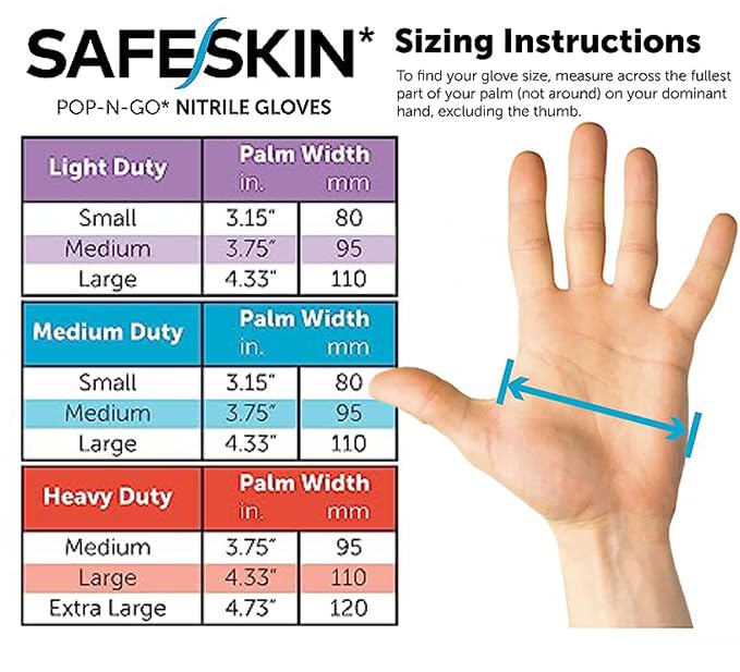 [Australia] - SAFESKIN Disposable Nitrile Gloves in POP-N-GO Pack of 50 or 200 Powder Free - Hair, Cleaning, Medical Use, Food Handling Medium (Pack of 50) 