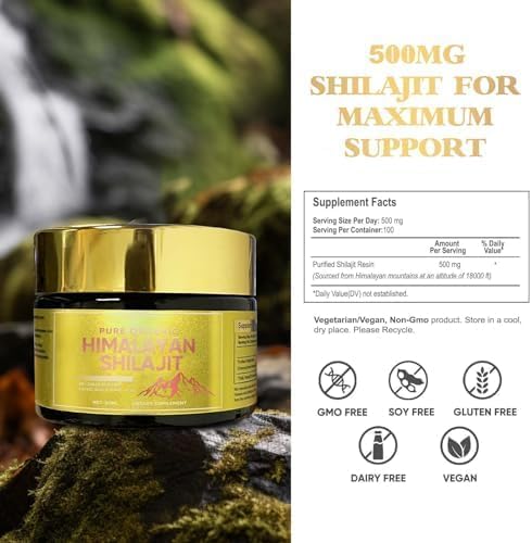 [Australia] - Shilajit, Organic Shilajit from the Himalayas, Highly Effective Shilajit Original, with 85+ trace elements & fulvic acid, improving general health, 50ML Gold 