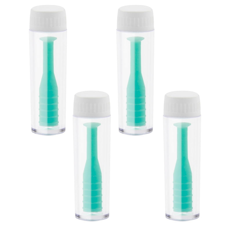 [Australia] - Pack of 4 Contact Lens Removal Silicone Contact Lens Sucker Lens Suction Lens Remover Contact Lenses with Bottles Eye Lens Remover Soft for Travel Home Use (Green) 