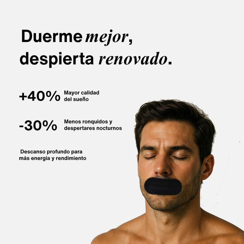 Mouth Tape for Sleeping - 30 Hypoallergenic Strips - Hermetic Mouth Tape - Soft Adhesive, Beard and CPAP Compatible - Improves Sleep, Breathe Nasally, Reduces Snoring and Dryness
