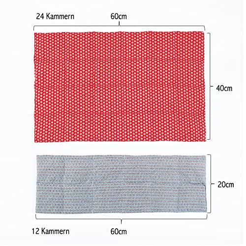 [Australia] - Exclusive Renate's grain pillow - cotton heat pillow - microwave - size XL (approx. 60x40cm) with organic wheat - first-class warmth in winter - for tall people - gift idea (red, XL) red 