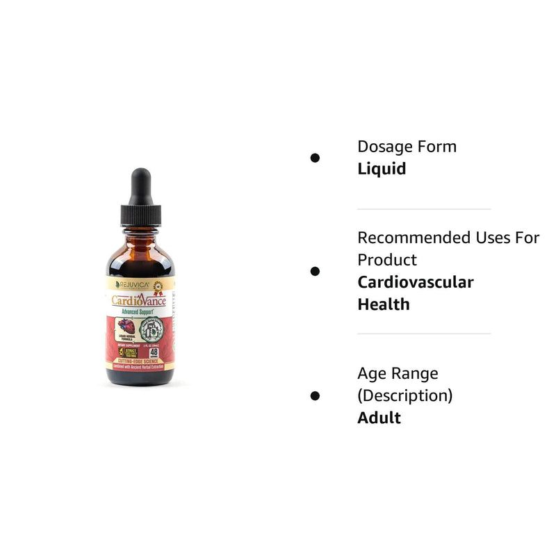 [Australia] - Rejuvica Health CardioVance - Heart Support Supplement - Liquid Delivery for Better Absorption - Hawthorne, Hibiscus, Arjuna, Olive Leaf & More! 1 