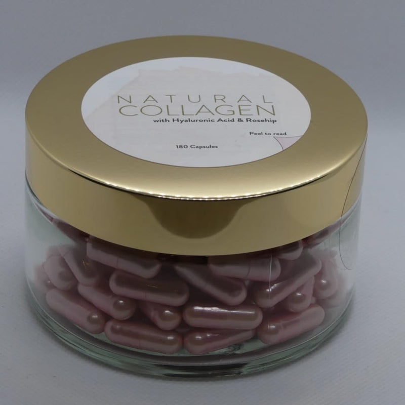 AHS Natural Collagen - Pack of 180 Capsules with Hyaluronic Acid and Rose Hip