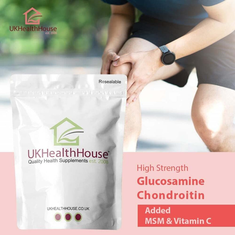 UKHealthHouse Glucosamine & Chondroitin High Strength Tablets | Glucosamine Complex with Chondroitin, MSM & Vitamin C 30 Tablets Combination Supplements for Joints