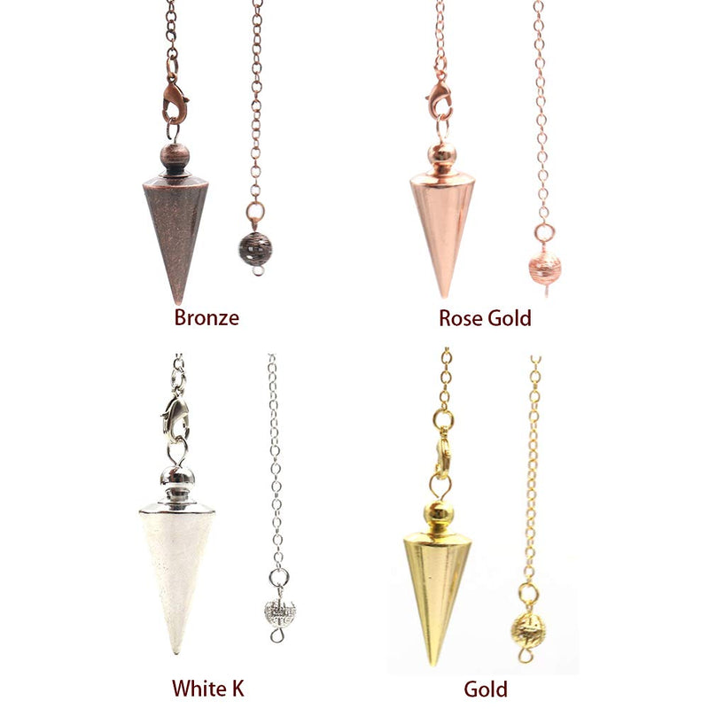 [Australia] - Hahhhha Copper Pendulum for Divination Spiritual Point Reiki Copper Cone Pendant Divination Healing Dowsing Pendulum Metal Pendulum Spiritual Point Pendulum Rose Gold 