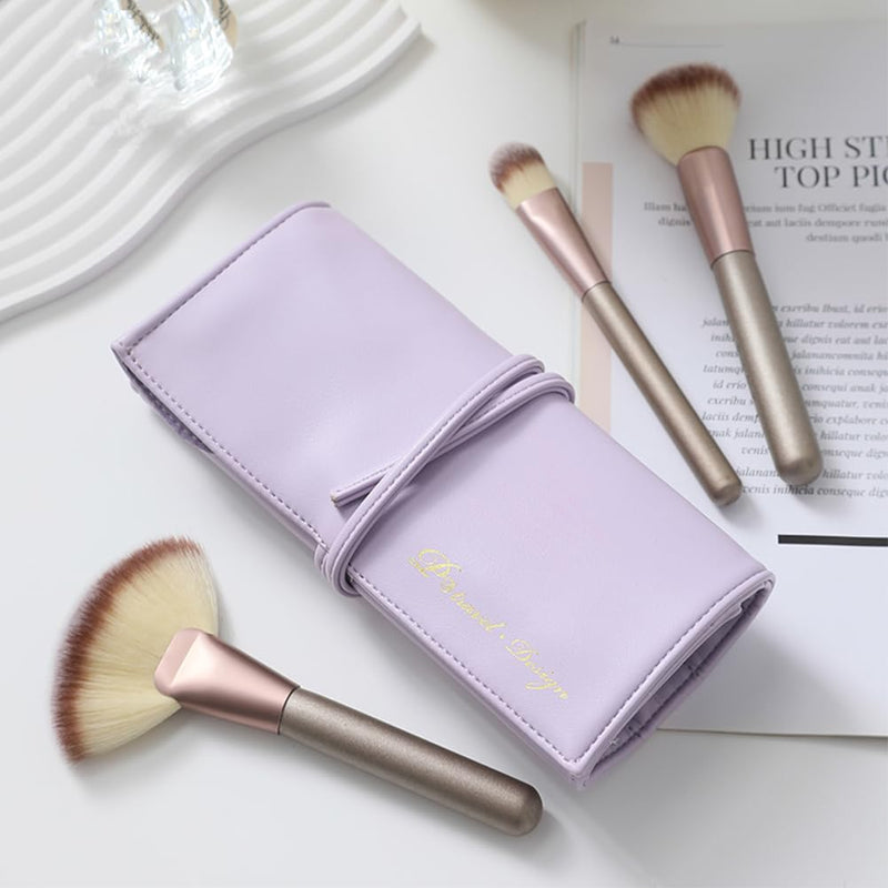 VanFn Foldable Travel Duffel Bag & Travel Makeup Brush Holder, Portable Makeup Brush Organizer Bag, Roll Up Bag Ideal for Eyebrow Eyeshadow Brushes P.Travel Series