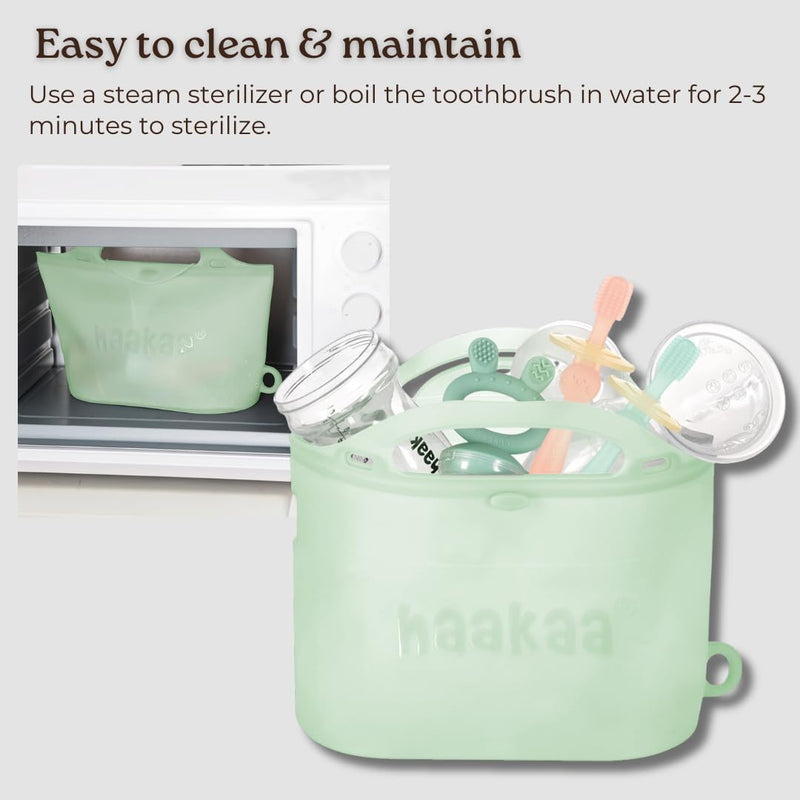 [Australia] - Haakaa 360° Silicone Baby Toothbrush – 100% Soft Food Grade Silicone, BPA-Free, Suction Base, Safe for Babies 6 Months+, Gentle Gum and Teeth Cleaning for Infants, Gum Massager (Pink) Pink 1 Count (Pack of 1) 