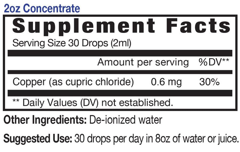[Australia] - Eidon Ionic Minerals Copper - Copper Supplement, Liquid Concentrate, Mineral Dietary Supplement for Red Blood Cell Support & Healthy Skin - 2 Ounce Bottle 