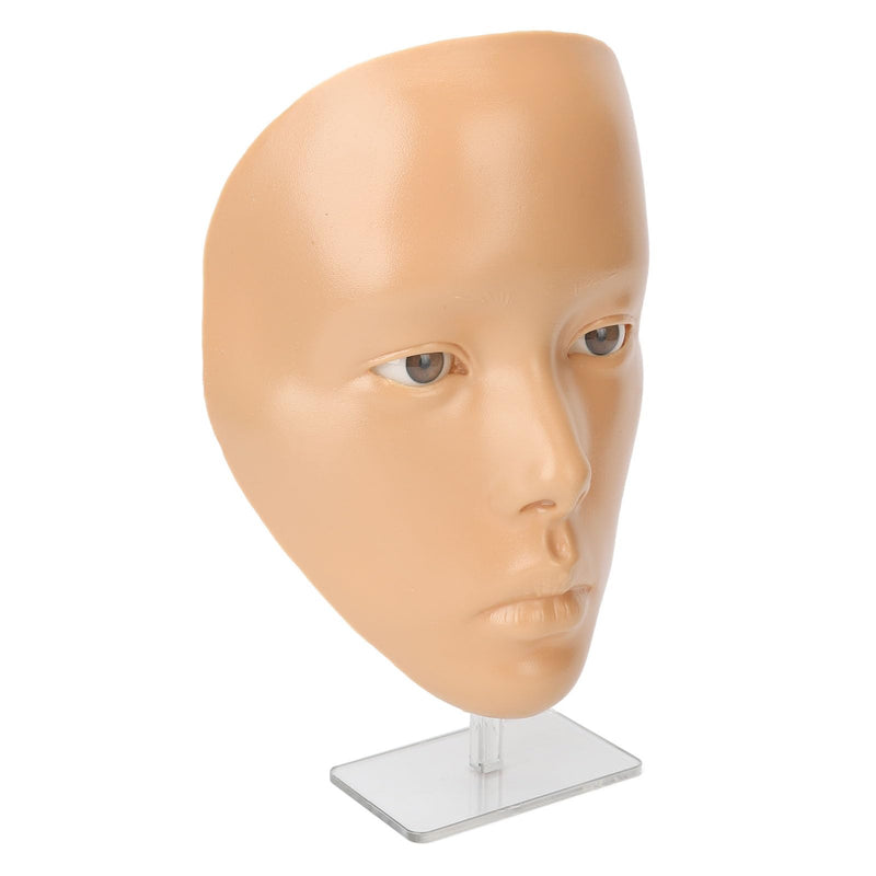 [Australia] - JTLB Makeup Practice Face with Plastic Stand 5D Silicone Full Face Makeup Practice BoardReusable Mannequin Tool for Beginner (Wheat Skin) 
