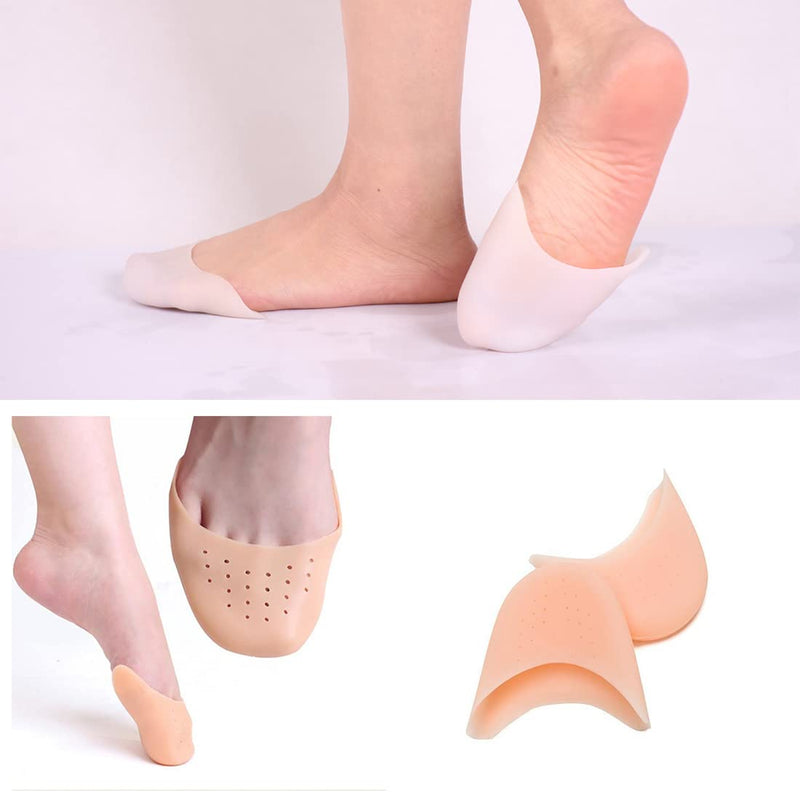 [Australia] - Androxeda 2 Pairs Toe Protectors Silicone Soft Gel Toe Caps Toe Protectors Lace Protectors Toe Protection for Ballet Pointe Shoes Ballet Shoes High Heel Pumps Pain Relief 