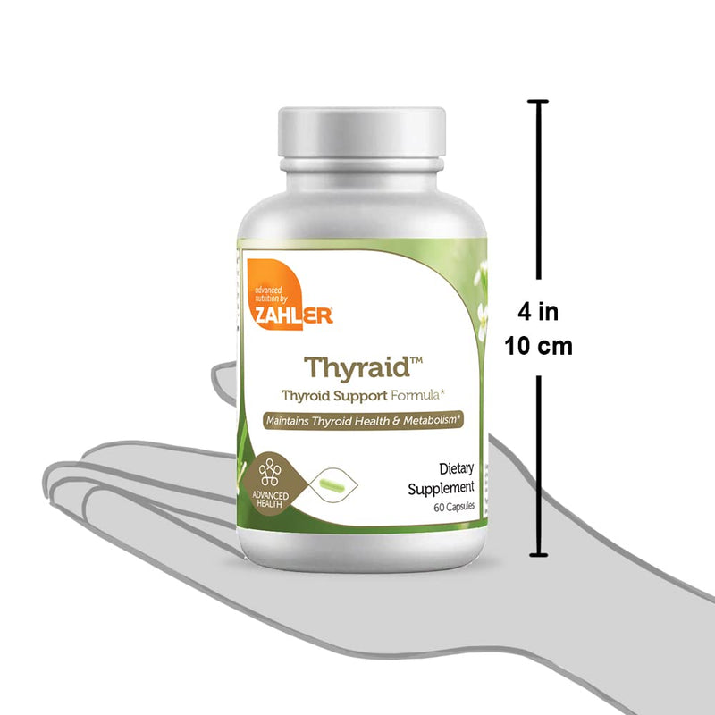 [Australia] - Zahler Thyraide, Thyroid Support Supplement with Iodine and L-Tyrosine, Helps Maintain Thyroid Health & Metabolism, Certified Kosher, 60 Capsules 60 Count (Pack of 1) 