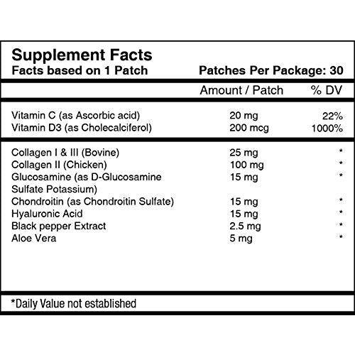 Patch Aid Advanced Collagen Plus - 30 Daily Topical Patches. 100% Natural & Vegan. Allergy & Filler Free. High Absorption and More bioavailable. Suitable for Sensitive stomachs & bariatric.