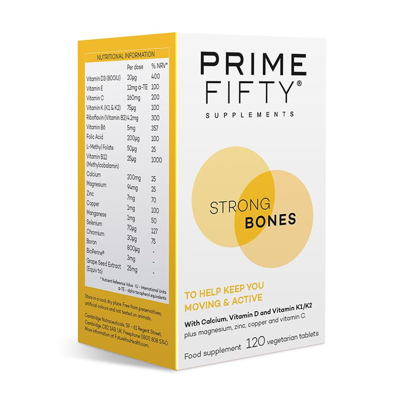 Strong Bones Supplements – 120 Multivitamin Tablets with Calcium, Magnesium, Zinc, Copper & Vitamins – Developed for Over 50s to Help Keep You Active 1 count (Pack of 120)