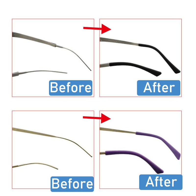 [Australia] - Eyeglass Replacement Temples, Silicone Glasses End Tips Ear Sock Sleeve for Thin Metal Eyeglass Legs,8 Pairs Black 