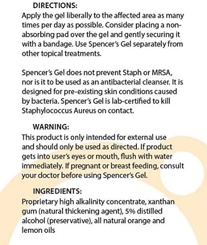 [Australia] - Spencer's Gel Alkaline Formula (8oz) Since 2004 The Only High-pH Solution for Stubborn Skin Issues (Boils, Furuncles, Ulcerations, Pressure Wounds, etc.) Non-Stinging, Fast-Acting 8 Fl Oz (Pack of 1) 