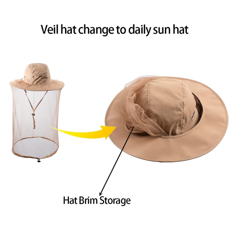 [Australia] - ZffXH Sun hat with mosquito net, mesh mosquito net hats with net, safari hat with mosquito net, mosquito hat with net, safari hat with mosquito net, beekeeper hat with veil women men, mosquito hat khaki 
