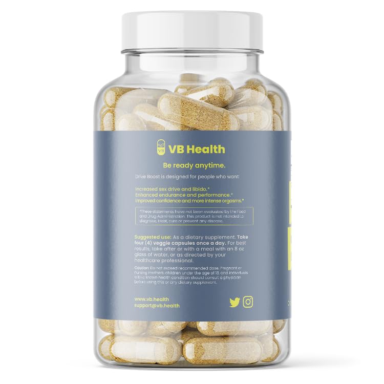 [Australia] - Drive Boost Sexual Health Supplement (120 Capsules) Support Stamina & Libido, Made with Maca, Tongkat Ali, Tribulus Terrestris, and Red Ginseng, Made in The USA 