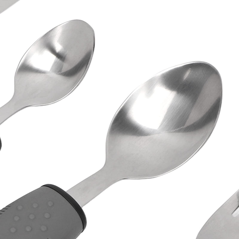 Adaptive Utensils, Non Slip Handles, Weighted Utensils for Hand Tremors, Arthritis, Parkinsons or Elderly Use, Stainless Steel Knife, Fork, Spoons, Easy Grip Cutlery for Adults