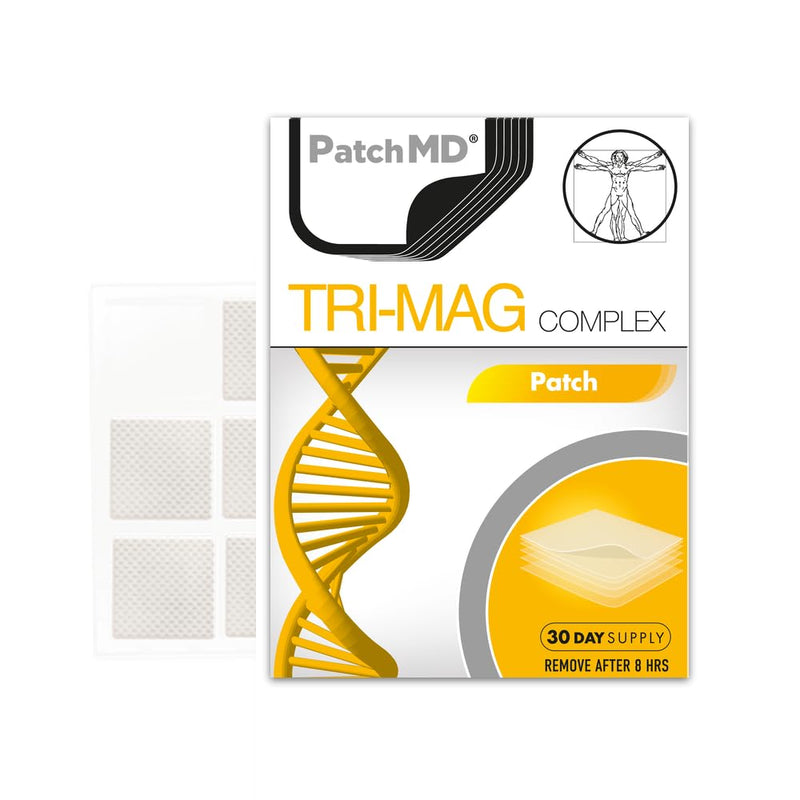 PatchMD Tri Magnesium 30 Daily Topical Patches. 100% Natural & Vegan. Allergy & Filler Free. High Absorption and More bioavailable. Suitable for Sensitive stomachs & bariatric.
