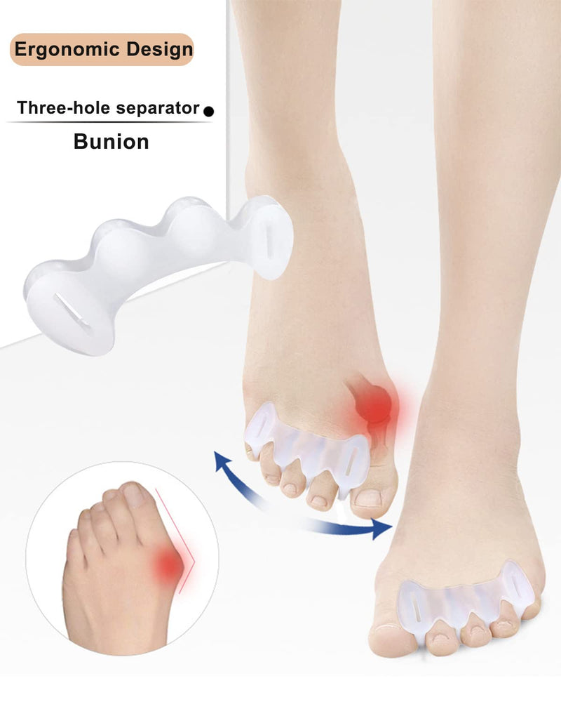 [Australia] - 2Pairs Toe Separators Toe Spacers for Women Men to Correct Bunion, Relieve Feet Pain, Foot Alignment, Toe Straighteners for Hammertoes, Plantar Fasciitis (M, Women Shoe Size 9-12.5, Men: 7-11) M, Women Shoe Size 9-12.5, Men: 7-11 