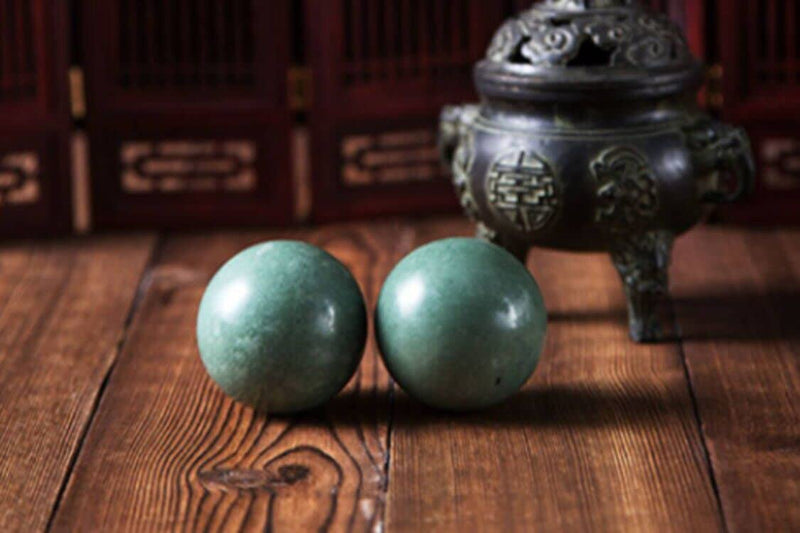 [Australia] - Marble Green Baoding Ball,Chinese Health Sports Massage Ball, Used for Decompression Hand Exercise Ball (2 inches in Diamete) 3 Piece Set 