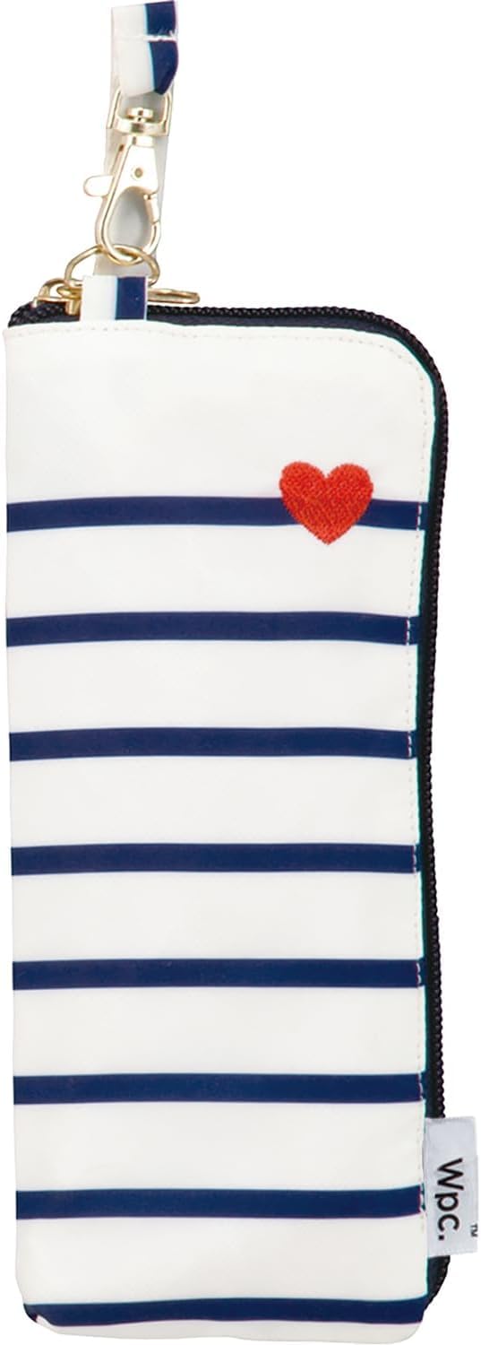 Heart Embroidered Stripe Mini Umbrella off – Cute Foldable Umbrella with UV Protection for Rain & Sun