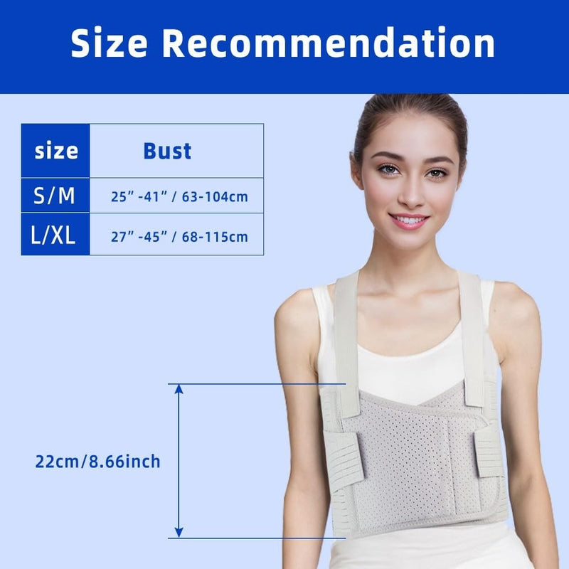 [Australia] - Rib Brace for Women,Adjustable Rib Compression Wrap with Cross Straps, Chest Support for Rib Fractures, Chest Strains, and Dislocations,Rib Braces Fixation Strap for Men (L/XL) L/XL 
