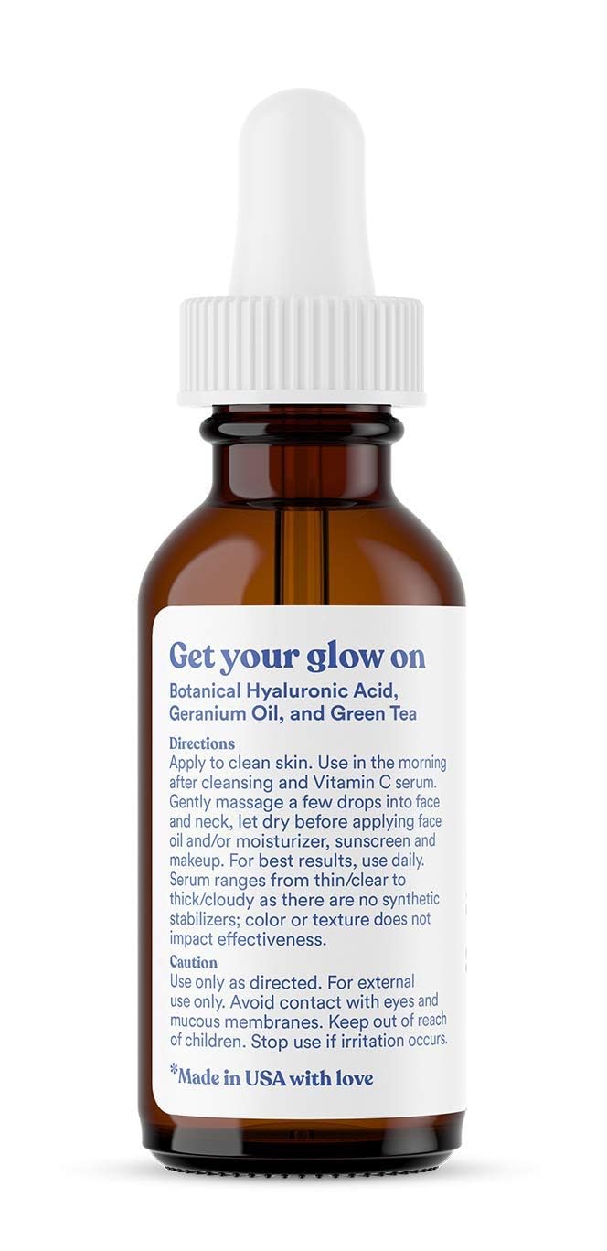 ASUTRA 2 Pack Hyaluronic Acid Serum for Face (1 Fl Oz) | 1 fl oz (Pack of 2)- Vitamin C & E, Aloe, Green Tea, Geranium & Jojoba Oil, Plumping Face Serum, Hydrating Facial Skin Care 1 Fl Oz (Pack of 2)