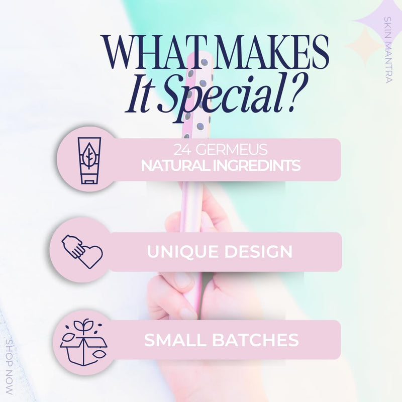 Skin Mantra Radiance Roll 24 Germanium Stone Roller for Holistic Skincare to Improved Circulation - Uplift Massaging Beauty with 24 Germanium Stones [Rose Gold]