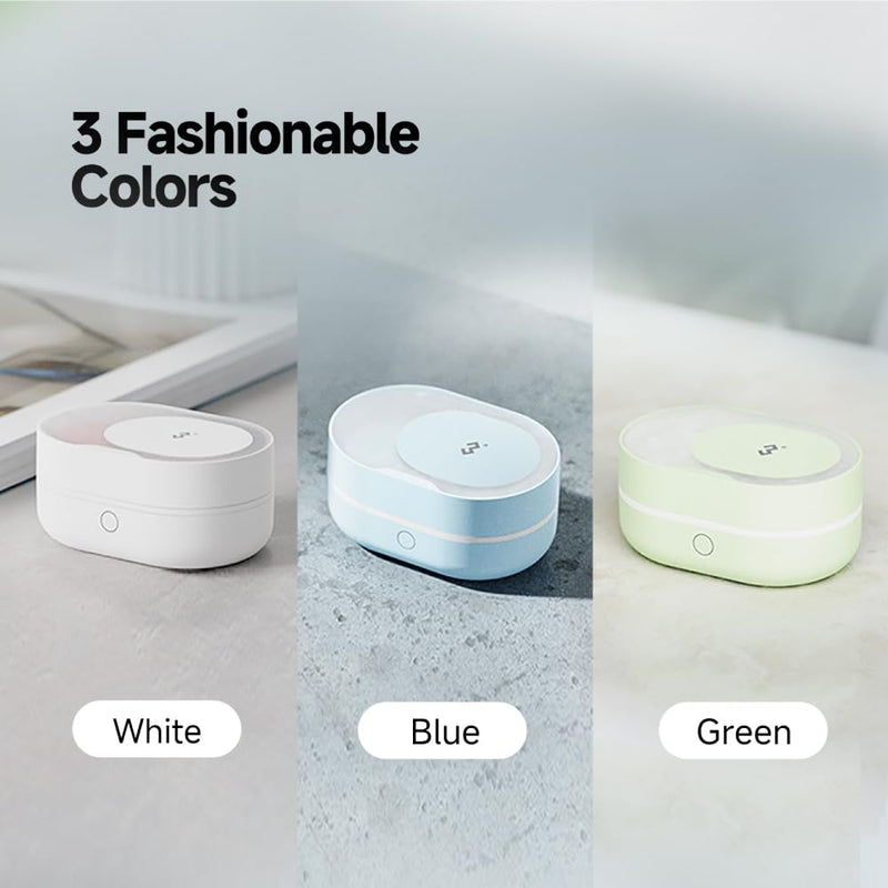 [Australia] - Soft Contact Lens Cleaner with Advanced Electrophoresis Technology, ReO2 Mini Pro, with Mirror and Tweezer (White) 