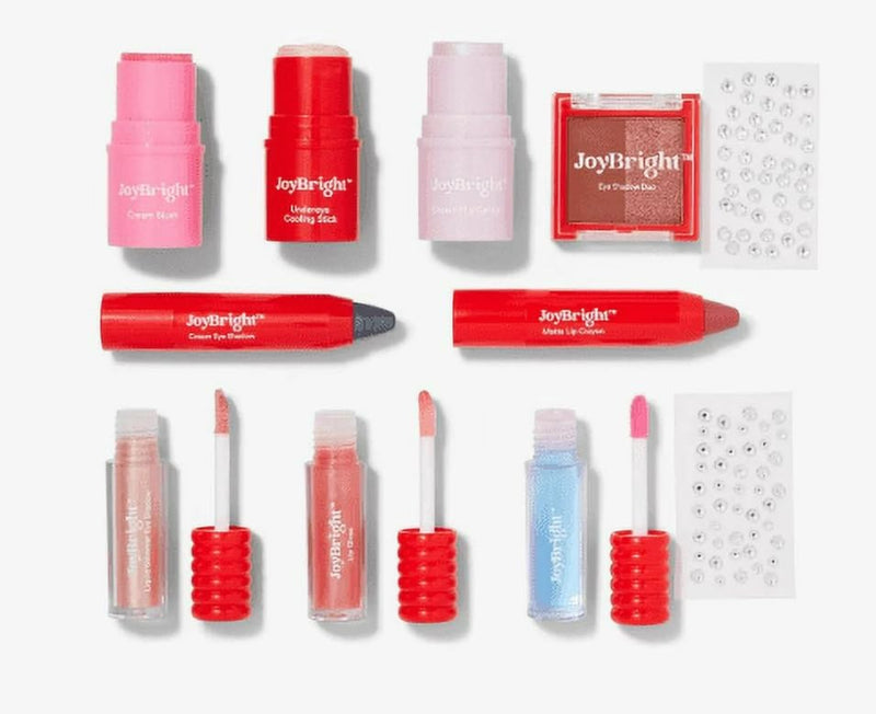 [Australia] - JoyBright Glam To Go Makeup Set, 10 Piece Collection with Lip Gloss, Lipstick, and Face Products 