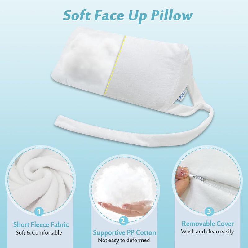 [Australia] - AOSSA Beauty Pillow for Back Sleeping – Anti-Wrinkle Aging Pillow, Head Support Trainer for Upright Sleep & Post-Surgery Recovery, Face Up Positioning Pillows for Wrinkle Prevention (White) White 