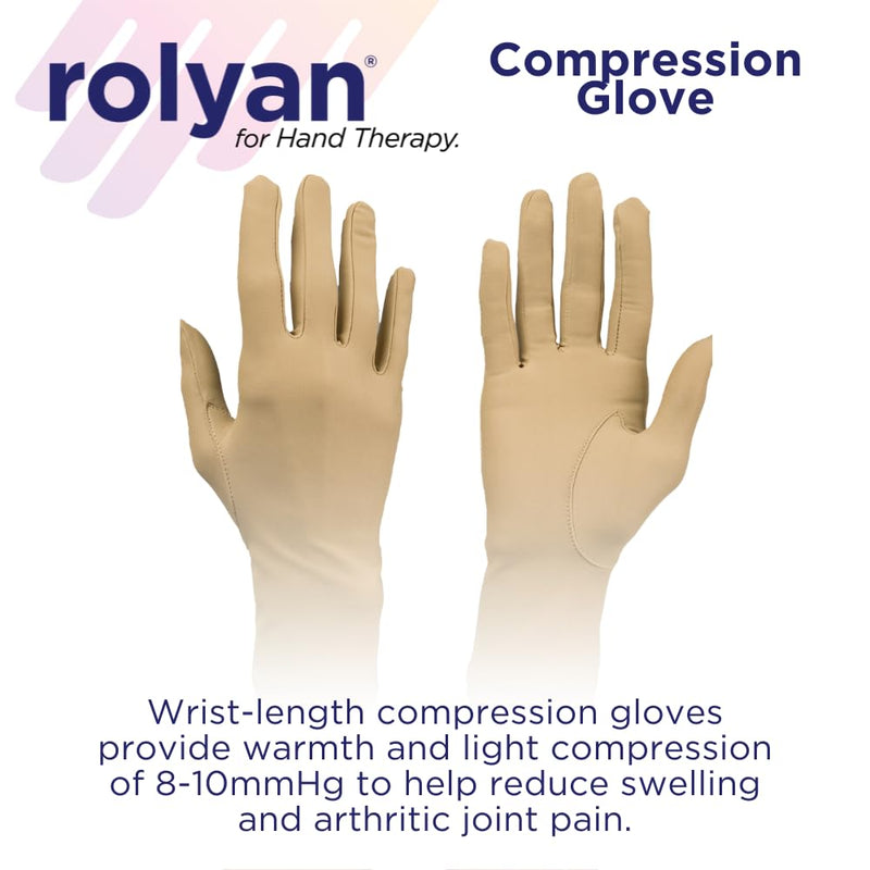 Rolyan Compression Gloves, Compression Gloves for Arthritis for Men & Women, Arthritis Compression Gloves for Carpal Tunnel, Compression Gloves for Swelling, Pair of Gloves, Small, Closed Finger