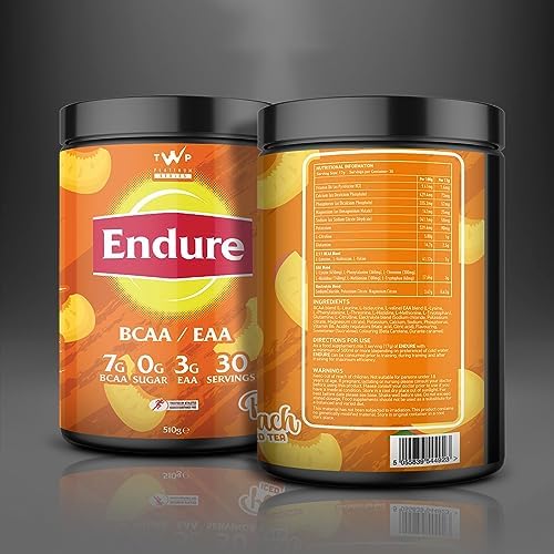 TWP Nutrition Platinum Series Endure, EAAs & BCAAs Electrolyte Blend Pre, Intra and Post Workout, Zero Sugar, 510g and 30 Servings, 20 Great Flavours (Peach Iced Tea) Peach Iced Tea