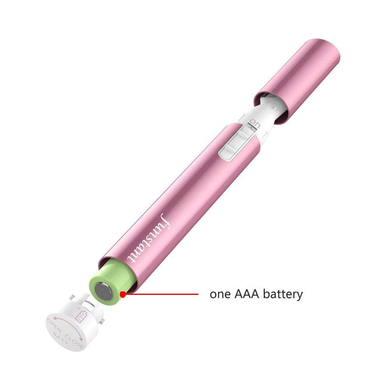 [Australia] - Funstant Precision Eyebrow Razor Battery Operated Eyebrow Trimmer for Face, Electric Facial Hair Trimmer for Women with Comb for Chin and Neck, No Pulling, Painless Pink Pink 